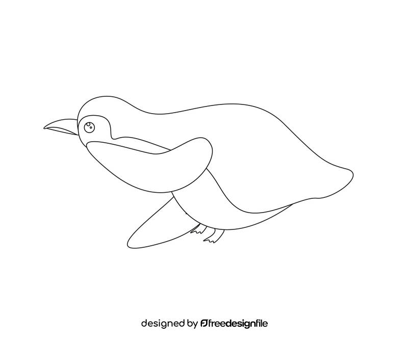 Free penguin cartoon black and white clipart