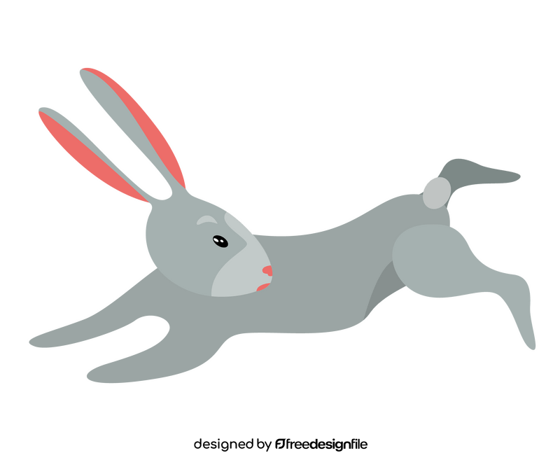 Running rabbit cartoon clipart