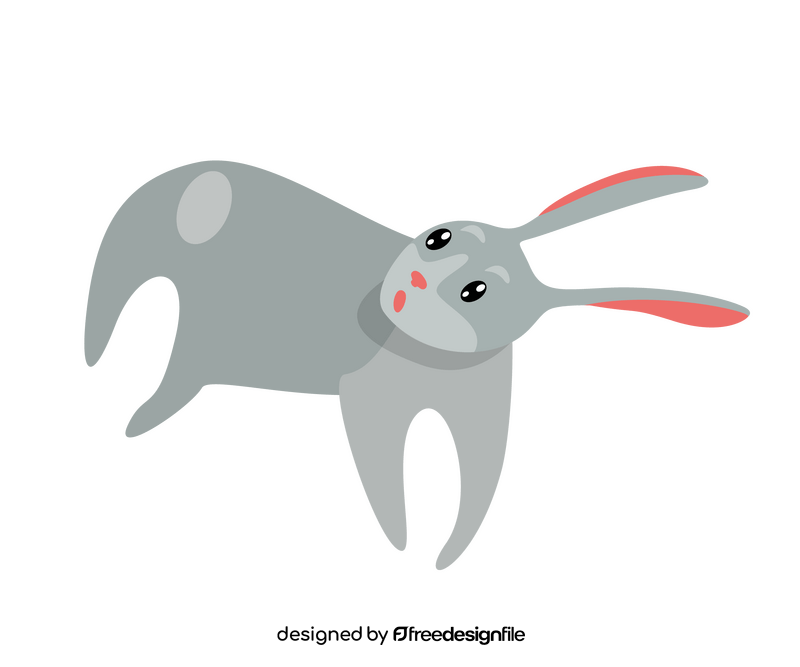Gray rabbit illustration clipart