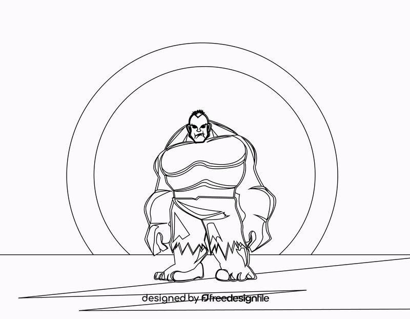 Hulk superhero drawing black and white vector