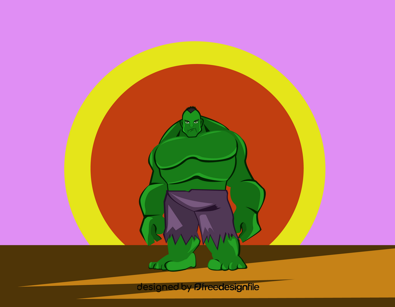 Hulk superhero drawing vector
