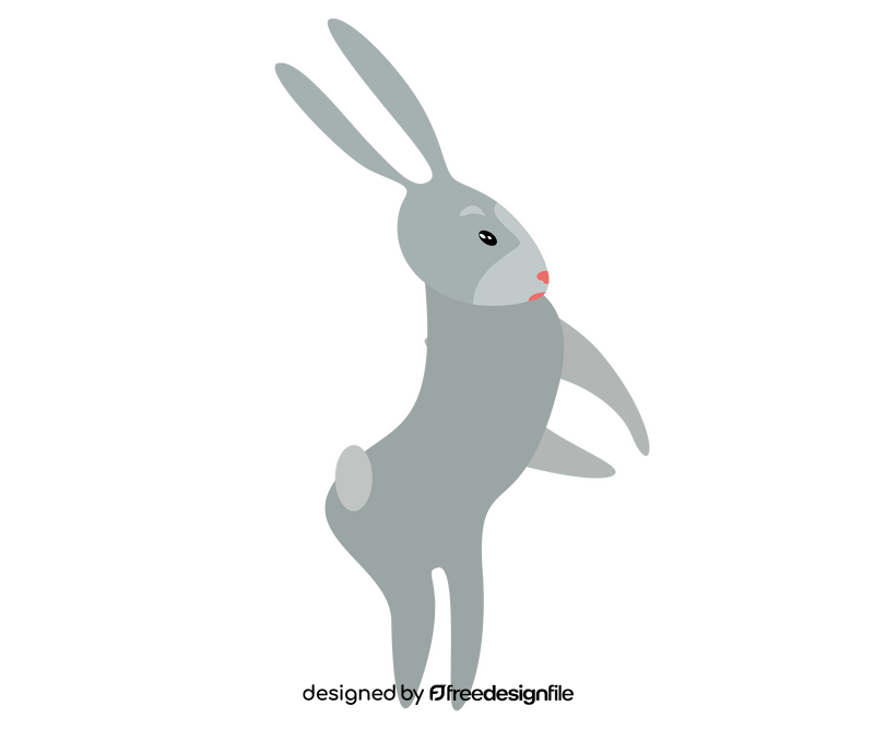 Gray rabbit drawing clipart