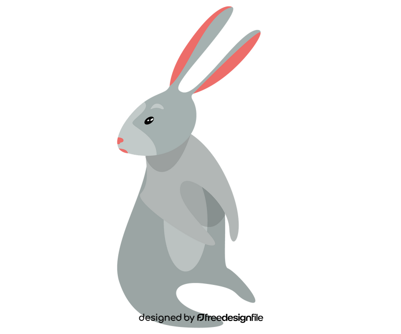 Cartoon rabbit looking back clipart