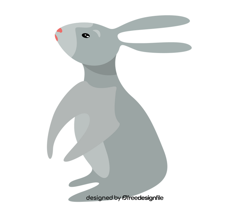 Free gray rabbit clipart