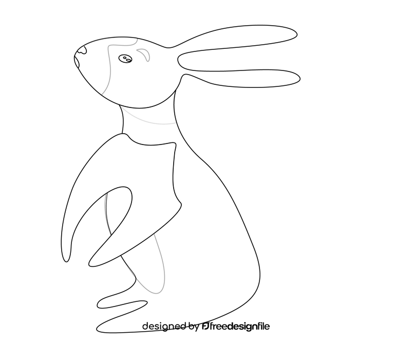 Free rabbit black and white clipart