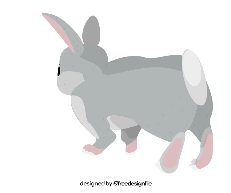 Back view of rabbit clipart