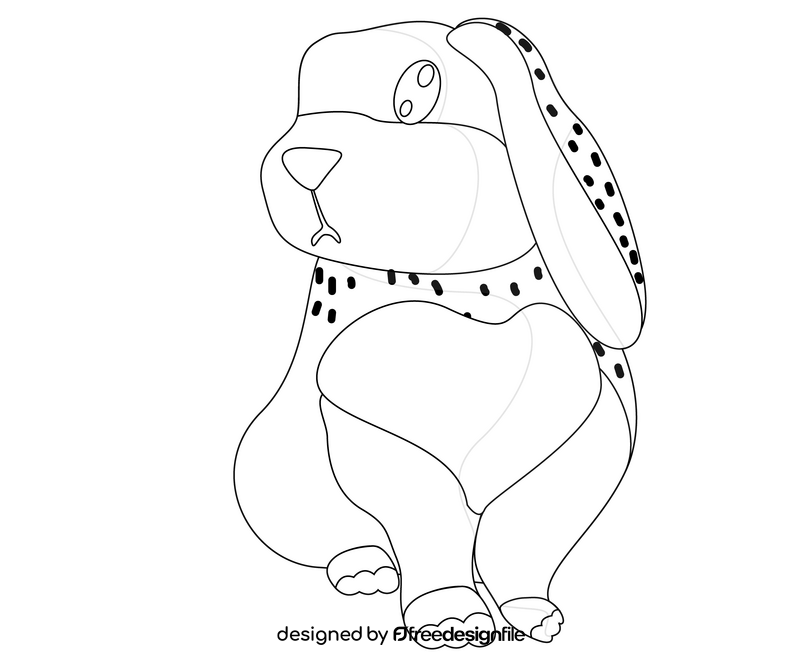 Leveret cartoon black and white clipart