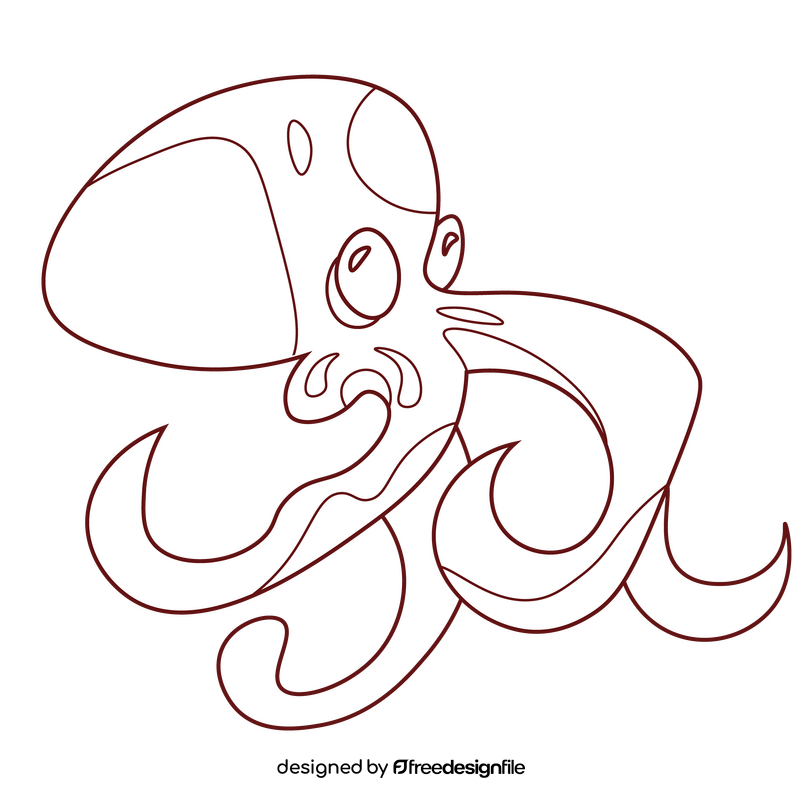 Octopus black and white clipart