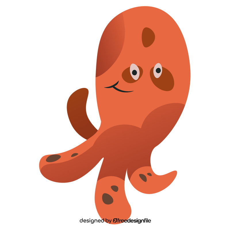 Cute octopus dude cartoon clipart