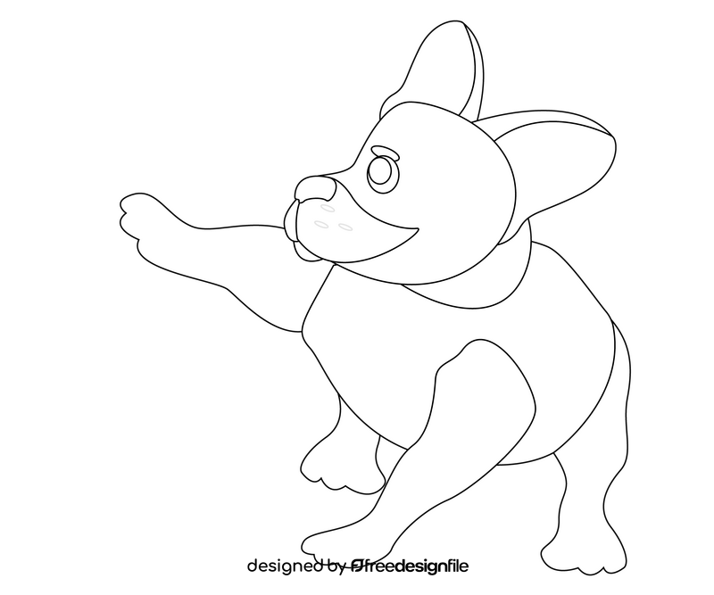 Cartoon puppy black and white clipart