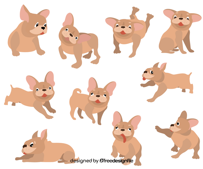 Baby dogs, baby pugs, puppies vector