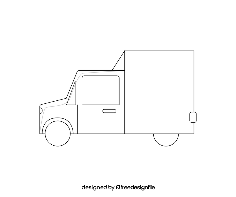 Free truck black and white clipart