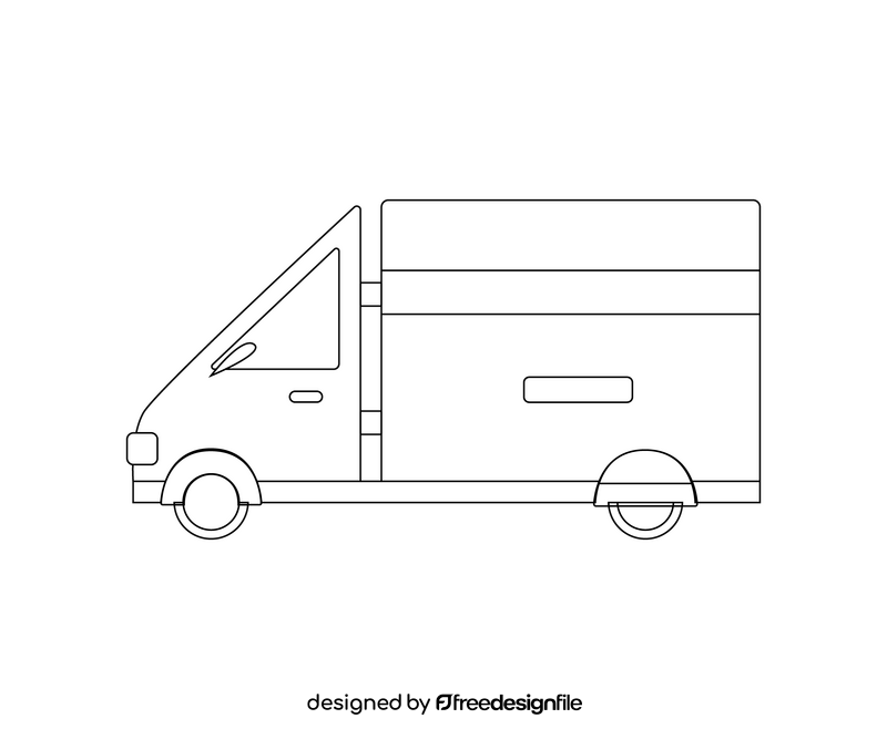 Truck black and white clipart