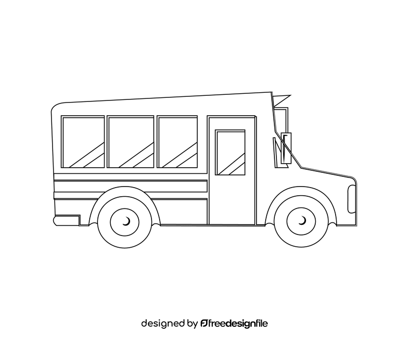 Cartoon bus black and white clipart free download