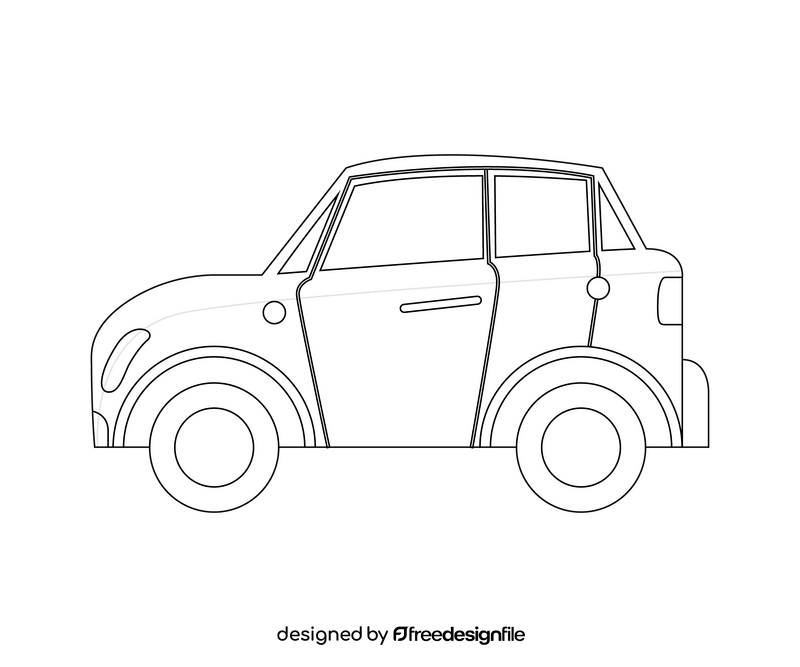 Car drawing black and white clipart