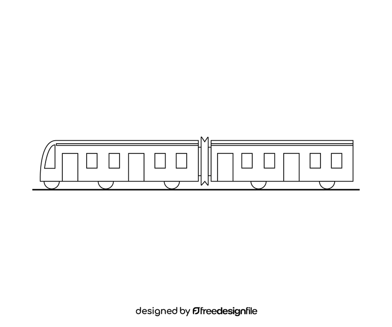 Train cartoon black and white clipart