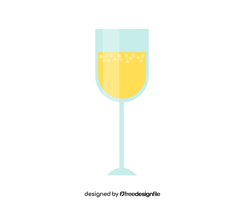 Champagne cocktail in a glass clipart