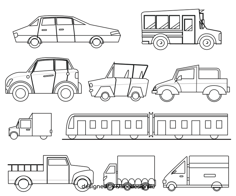 Transport black and white vector