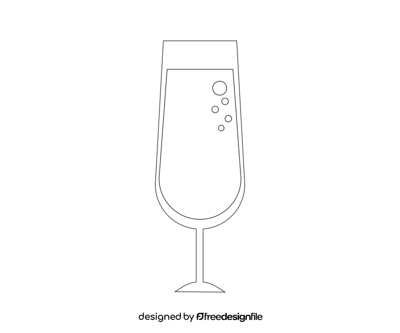 Champagne cocktail black and white clipart