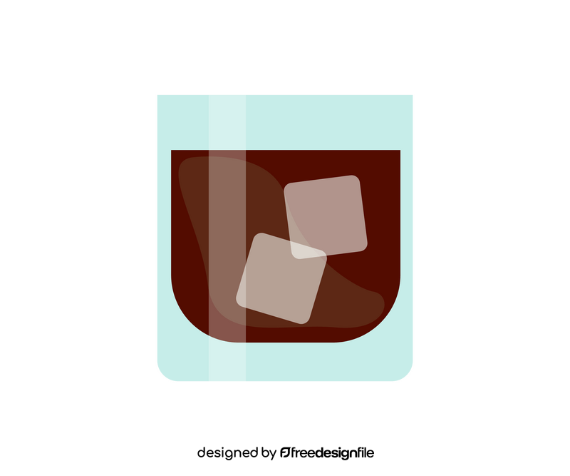Whiskey cocktail with ice clipart
