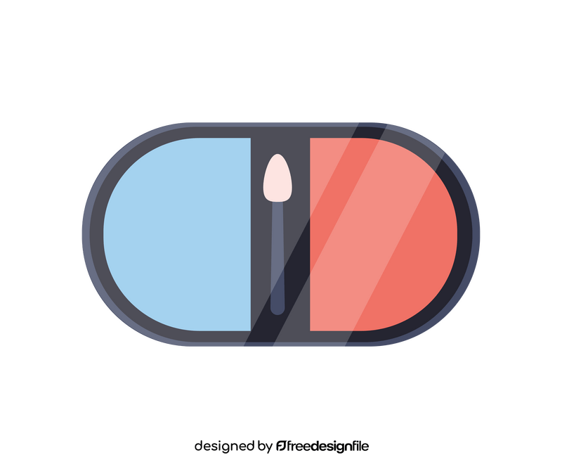 Cartoon eyeshadow with two colors clipart