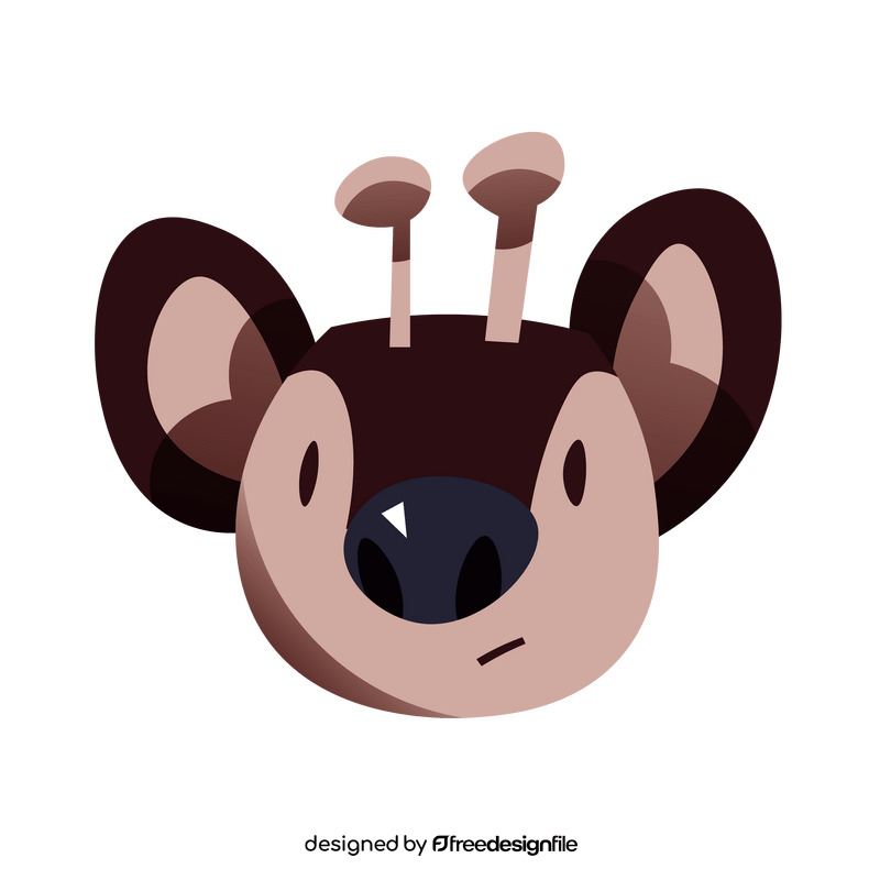 Okapi head cartoon clipart