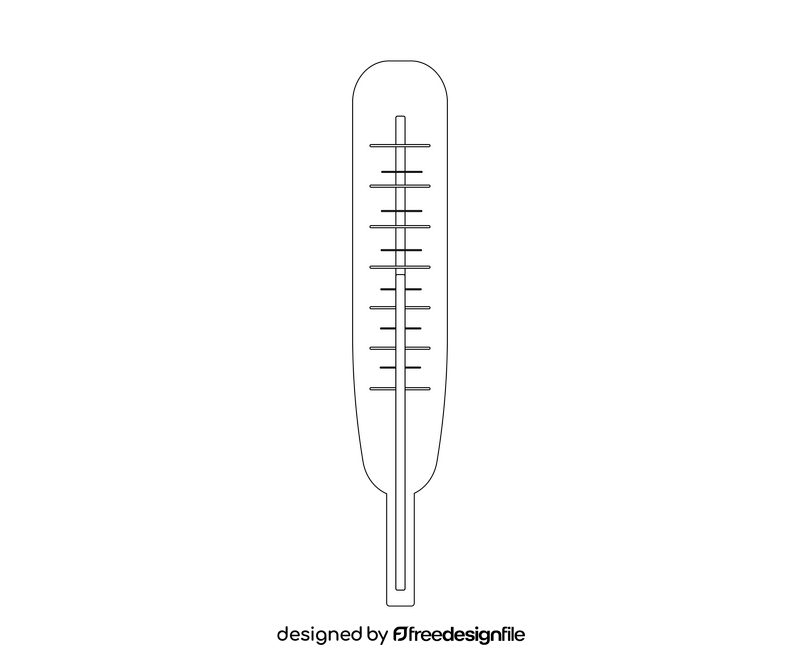 Medical thermometer drawing black and white clipart