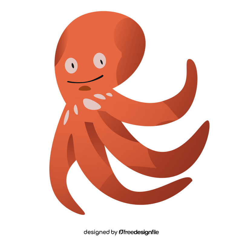 Cute cartoon octopus smile clipart