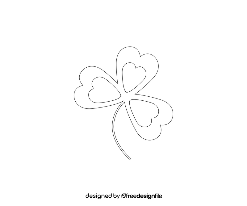 Three leaf clover black and white clipart
