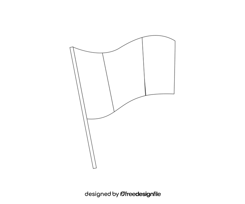 Irish flag black and white clipart