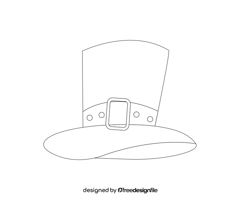 St patrick hat black and white clipart