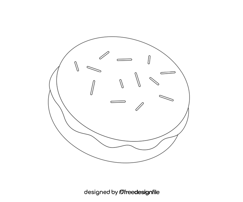 Macaron illustration black and white clipart