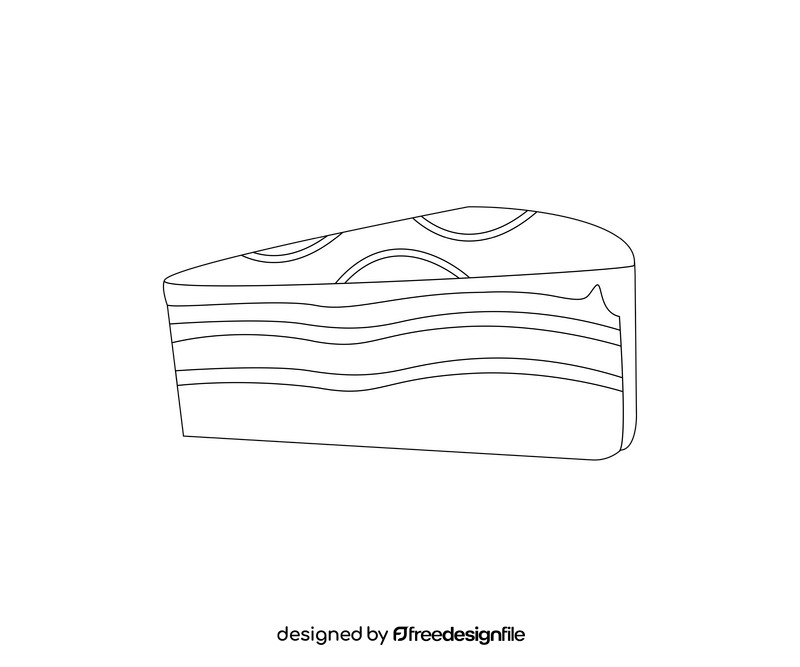 Free chocolate cake black and white clipart