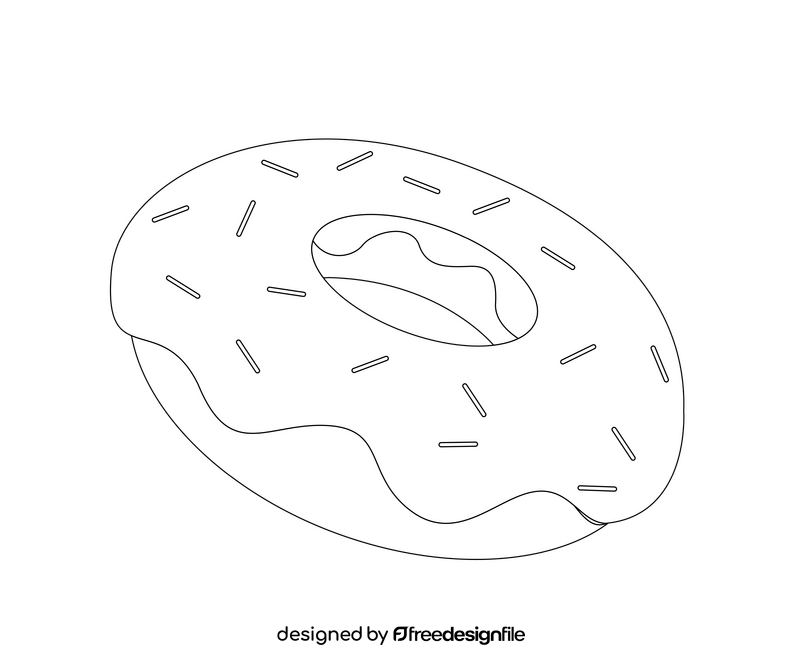 Donuts cartoon black and white clipart