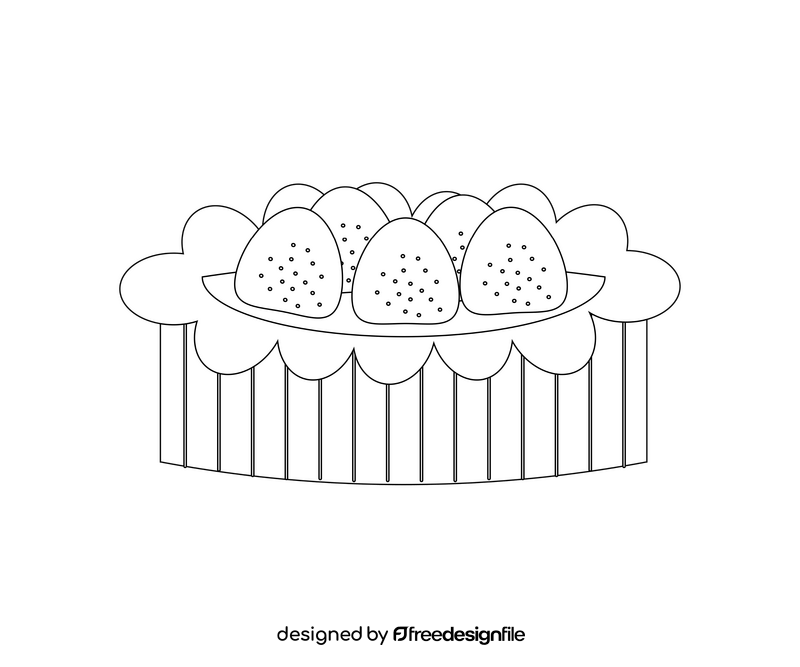 Cartoon tartlet black and white clipart