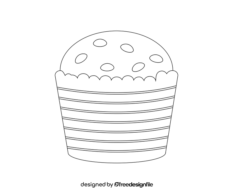 Muffin drawing black and white clipart