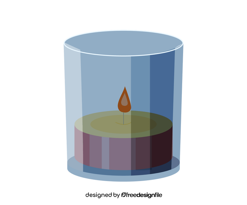 Cartoon candle in glass clipart