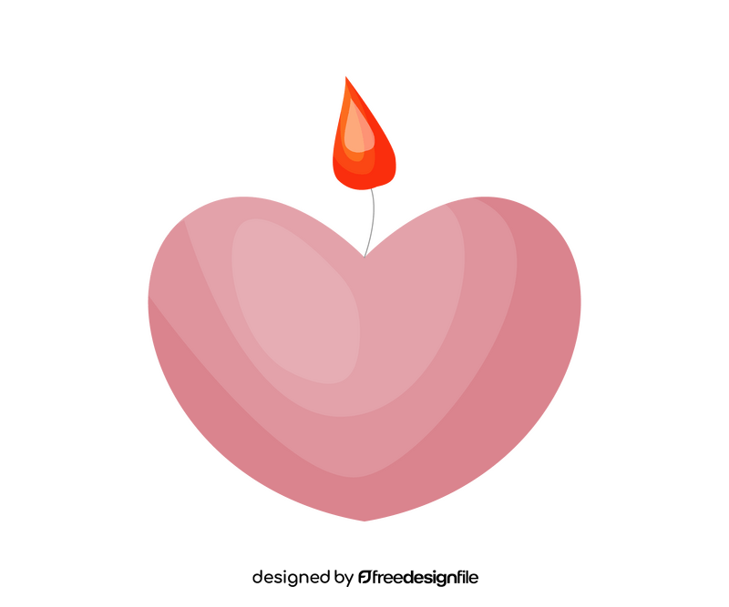 Heart shaped, romantic candle clipart