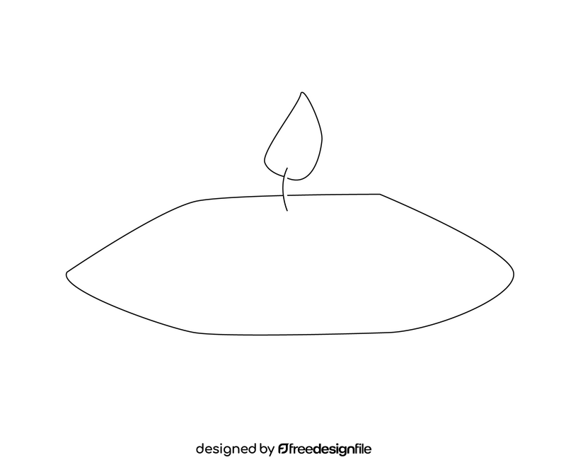 Burning candle black and white clipart