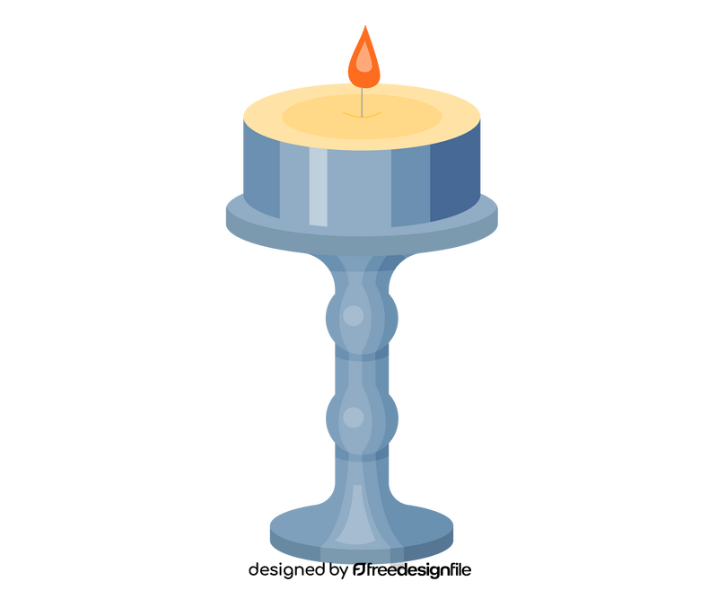Burning candle in holder clipart
