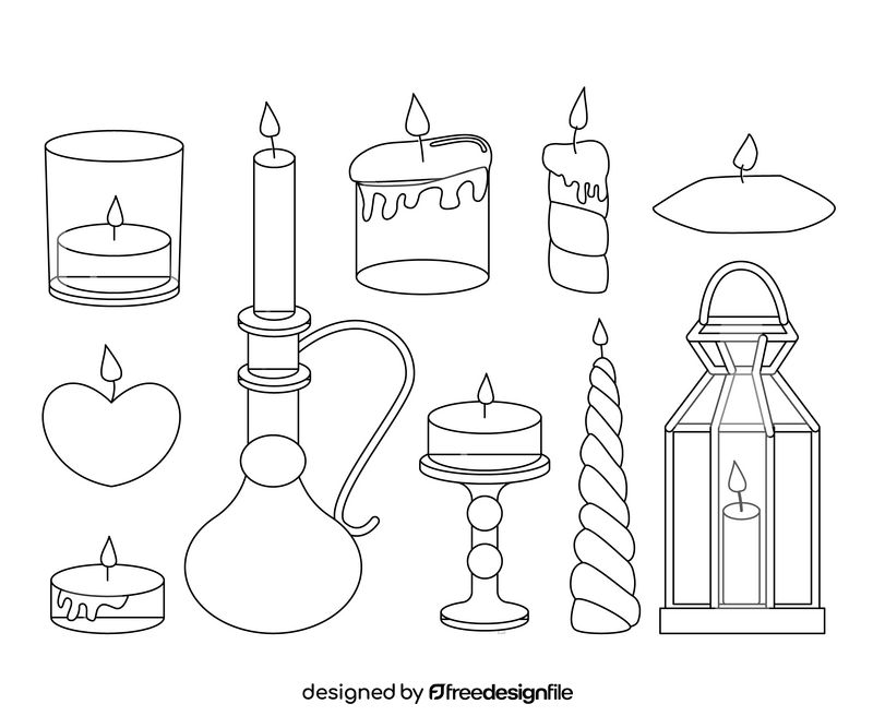 Candles black and white vector