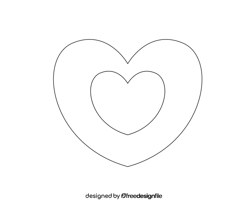 Heart shaped candy cartoon black and white clipart