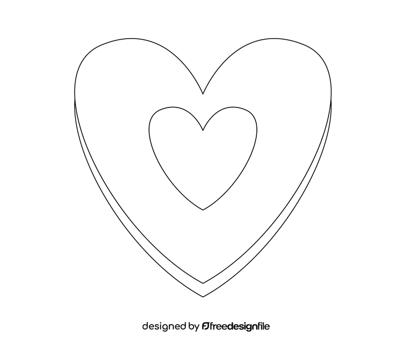Heart shaped cookie black and white clipart