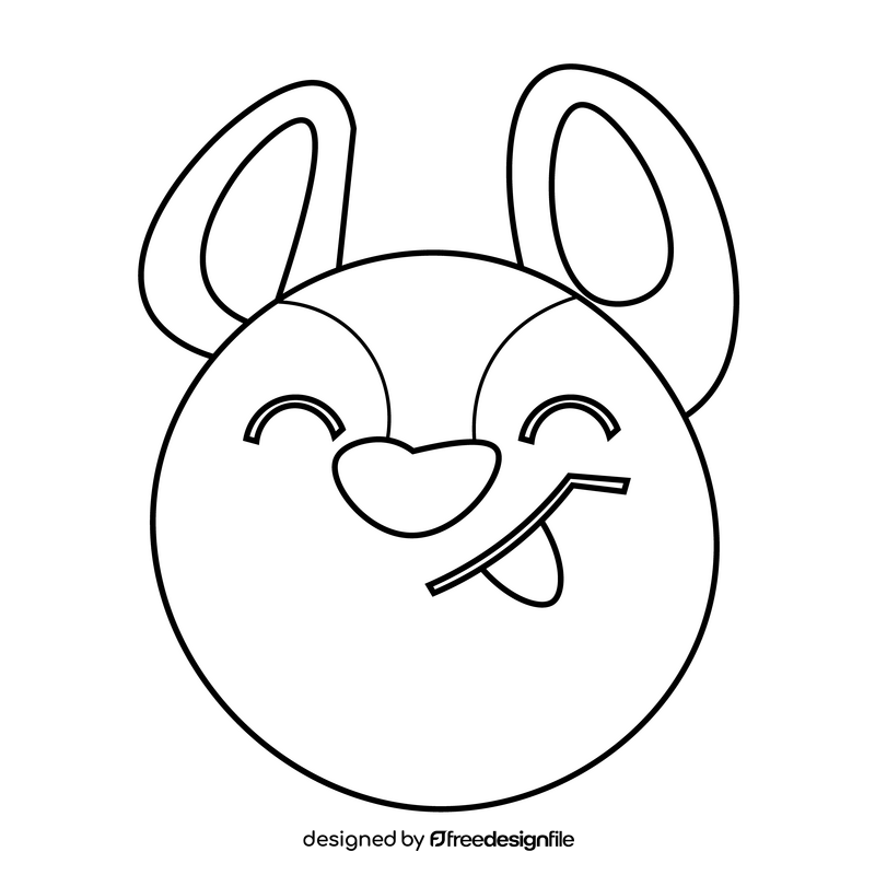 Cute okapi smiling black and white clipart