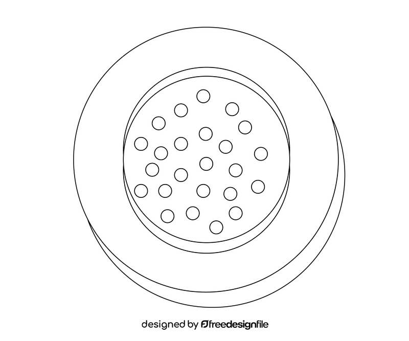 Chocolate round cookie black and white clipart