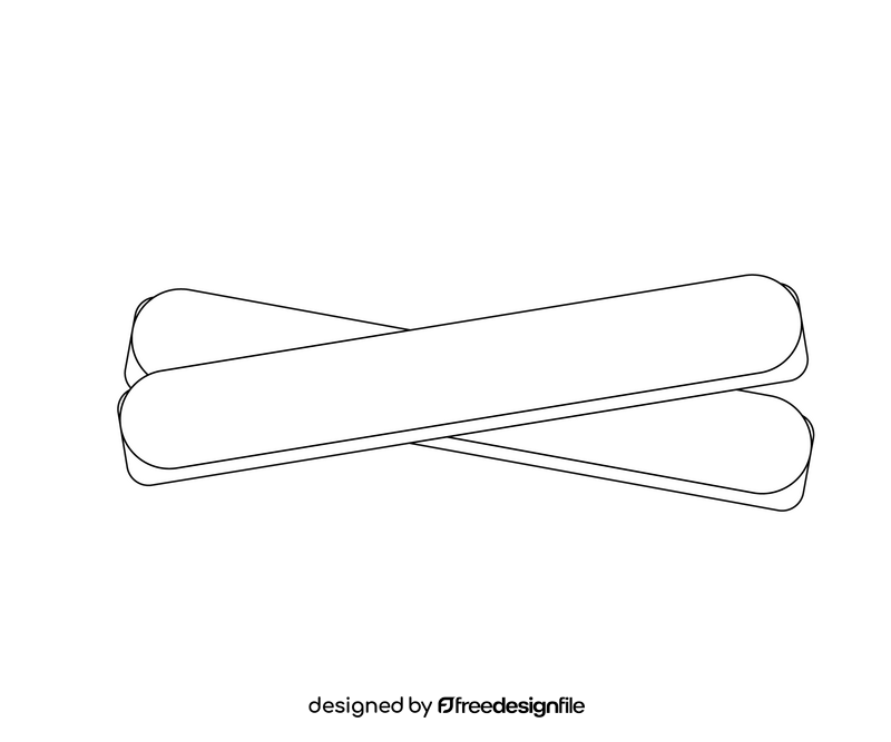 Cookie sticks black and white clipart