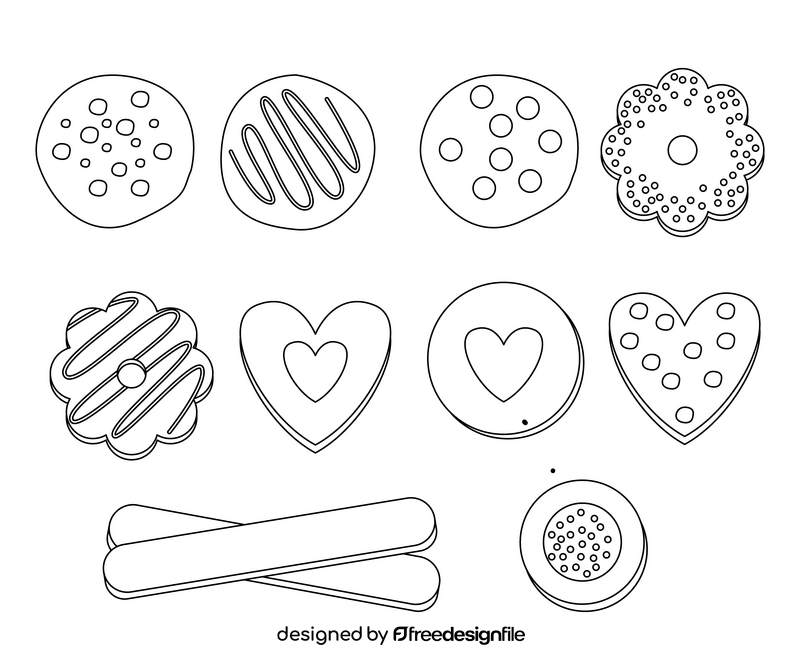 Cookies black and white vector