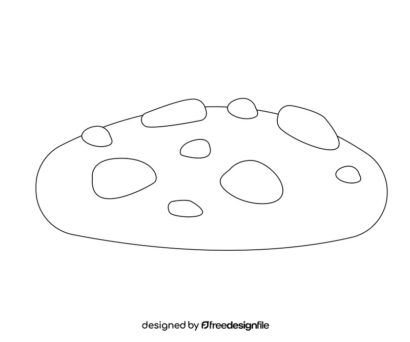 Cookie cartoon black and white clipart