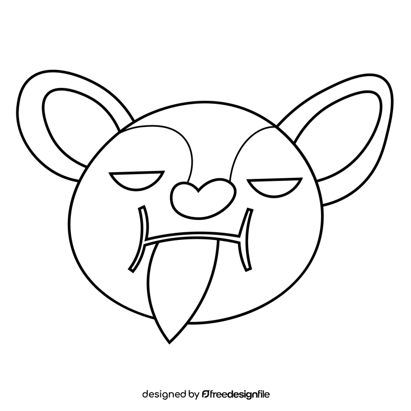 Okapi tongue black and white clipart