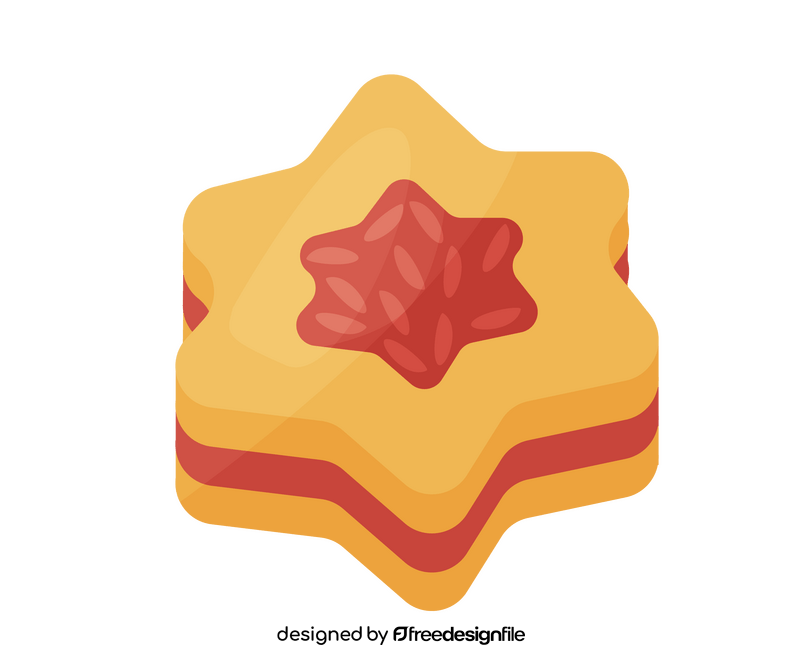 Star cookie with jam clipart